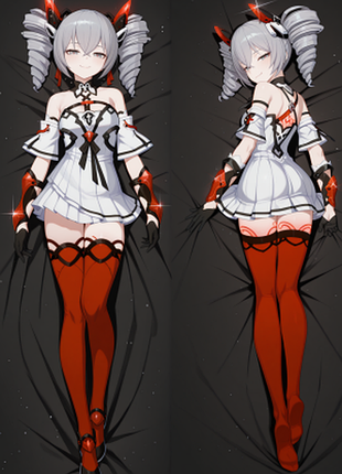 Дакимакура 150х50 см броня зайчик хонкай импакт bronya honkai impact подушка с наволочкой двусторонняя