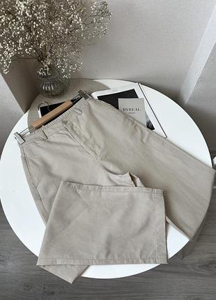 Бежеві прямі брюки штани льон бавовна uniqlo