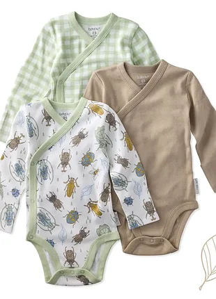 Набір боді з довгим рукавом 6-9 міс butterblu sterling 3-pack side snap bodysuit little bugger check 3 шт.