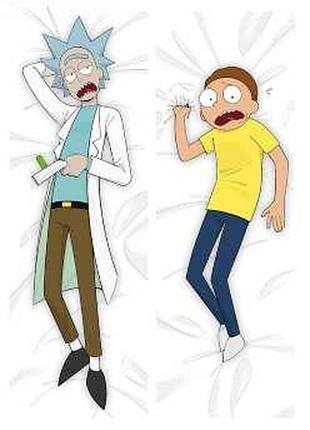 Дакимакура 150 х50 см рик и морти рик санчез морти смит rick and morty подушка с наволочкой двухсторонн