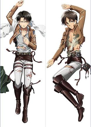 Дакімакура 150 х 50 см подушка леві аккерман атака титанів attack on titan levi ackerman аніме принт
