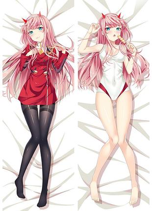 Дакімакура 150х50 см подушка обіймашка зеро ту zero two аніме darling in the fransх милий у франксі