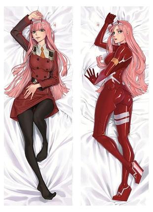 Дакімакура 150 х 50 см зеро ту 02 zero two улюблений під франксе zero two in the darling franxx подушка