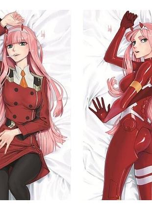 50 х 70 см 590 грн зеро ту zero two подушка дакимакура обнімашка зі знімною наволочкою аніме принт тян