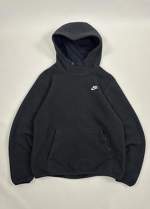 Тедді худі, фліска nike sport essential sherpa fleece hoodie чорне розмір - м
