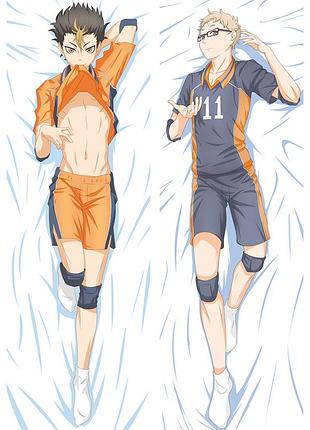 Дакімакура 150 х 50 см волейбол !! юу нишиноя haikyuu !! yuu nishinoya подушка обнімашка аніме принт
