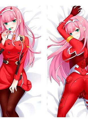 50 х 70 см 590 грн зеро ту zero two подушка дакимакура обнімашка зі знімною наволочкою аніме принт тян