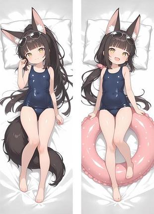 Дакимакура 150х50 см azur lane nagato подушка с наволочкой двухсторонняя