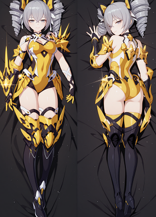 Дакимакура 150х50 см броня зайчик хонкай импакт bronya honkai impact подушка с наволочкой двусторонняя