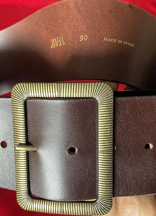 Жіночий ремінь з натуральної шкіри zara, 95 см. довжини
