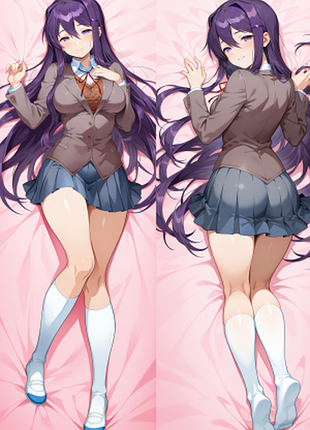 Дакимакура 150х50 см юри доки доки литературній клуб doki doki literature club! подушка с наволочкой двусторонняя