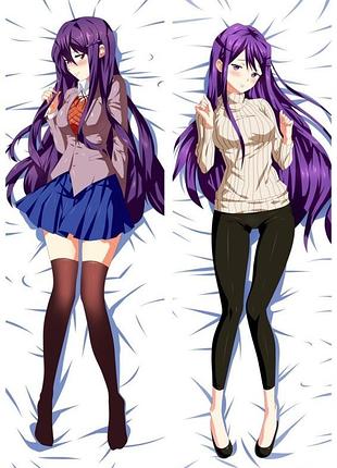 Дакімакура 180х60 см юрі докі докі літературний клуб doki doki literature club! подушка з наволочкою двостороння