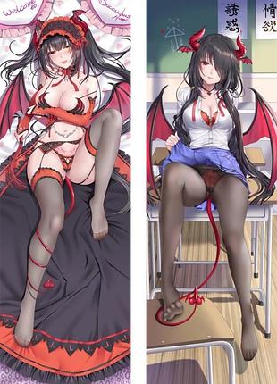 Дакімакура 150х50 см курумі токісакі рандеву з життям date a live tokisaki kurumi подушка з наволочкою двостороння