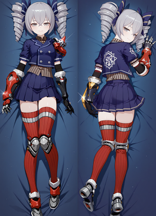 Дакимакура 150х50 см броня зайчик хонкай импакт bronya honkai impact подушка с наволочкой двусторонняя