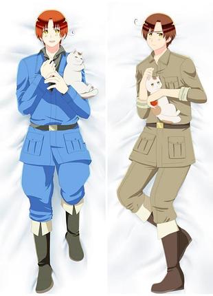 Дакимакура 150х 50 см хеталия hetalia italy veneziano and italy romano подушка со съёмной наволочкой