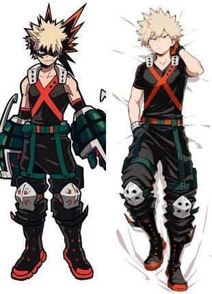 Дакимакура 150х50 см бакуго кацуки моя геройская академия my hero academia katsuki bakugo подушка с наволочкой двусторонняя