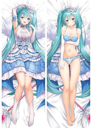 105х35 см мику хацунэ сладкий ангел hatsune miku sweet angel подушка дакимакура аниме ростовая двустор
