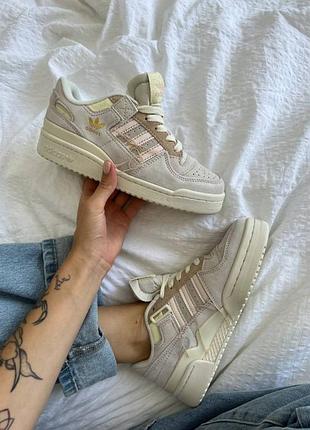 Жіночі кросівки adidas forum 84 low grey beige / smb+ 🔗