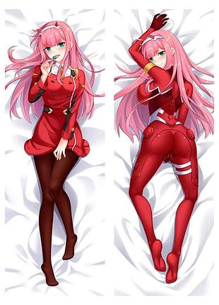 105х35 см зеро ту zero two подушка обіймашка дакімакура аніме двостороння зі знімною наволочкою тяг