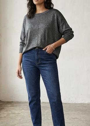 Джемпер лонгслив оверсайзс люрексом h&m+ (eur 2xl / 54-56) — эффектом металлик