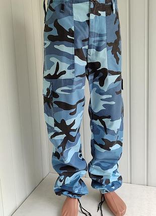 Тактические штаны bdu, брюки карго мужские, камуфляжные sky blue camo. размер w34