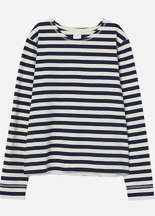 Лрнгслів тельняшка в темно-синю смужку h&m