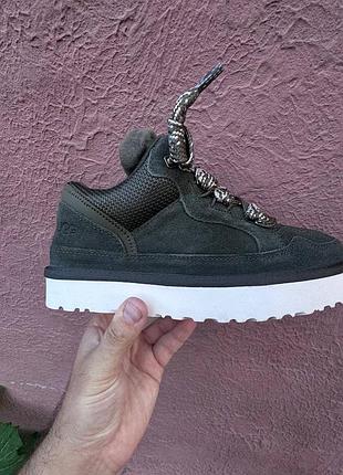 Жіночі уггі кросівки зимові замшеві  ugg lowmel sneaker green dense smoke