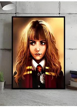 Алмазная вышивка (диамантовая мозаика) "гермиона грейнджер" (harry potter) 30х40 см. полная выкладка