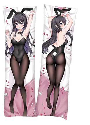 Дакимакура 150х50 см маи сакурадзима mai sakurajima rascal does not dream of bunny girl senpai подушка с наволочкой двусторонняя