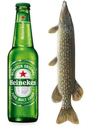 Дакімакура 150 х 50 см пиво щука хайнекен heineken подушка з наволочкою двостороння