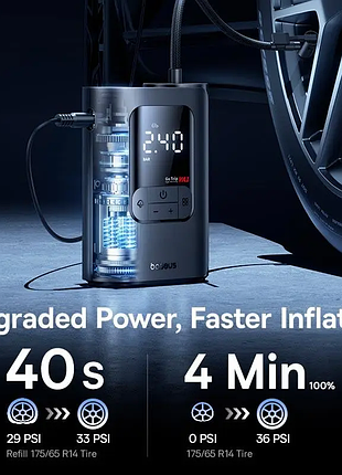 Портативный компрессор baseus gotrip va1 super mini wired inflator 22-cylinder black (c0119701) черный 8