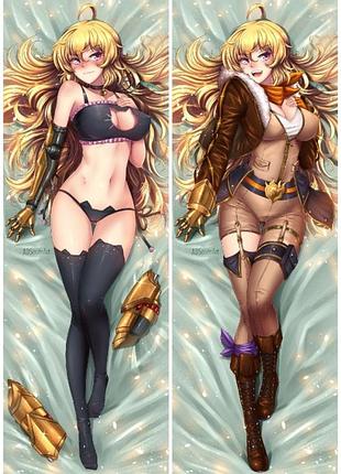 Дакiмакура 150х50 см сяо ян лун yang xiao long rwby подушка обнімашка зі знімною наволочкою аніме тян