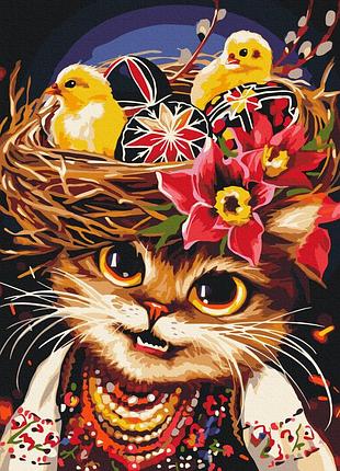 Картина по номерам «пасхальный котёнок © марианна пащук» bs54421 40×50 см