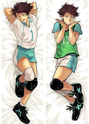 Дакімакура 150х50 см волейбол!! тору ойкава haikyuu!! oikawa tooru подушка обнімашка аніме тян принт