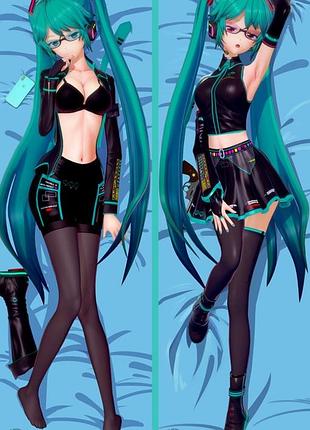 Дакімакура 150х 50 см hatsune miku hatsune miku аніме двосторонній принт подушка зі знімною наволочкою