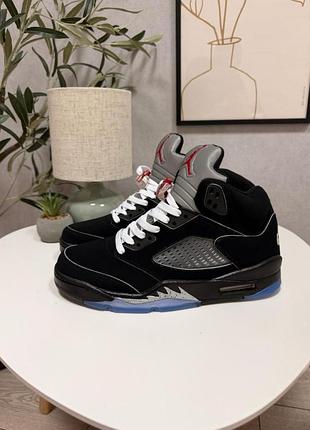 Мужские кроссовки nike air jordan 5 black blue / smb+ 🔗