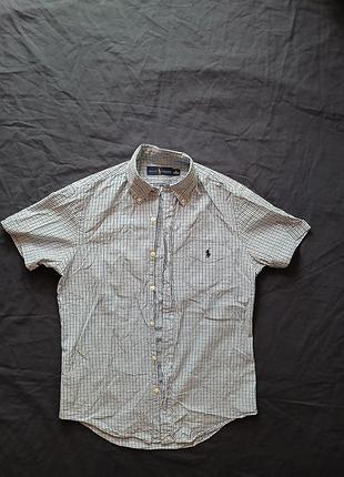 Мужская рубашка polo ralph lauren с коротким рукавом (оригинал / фирменная)