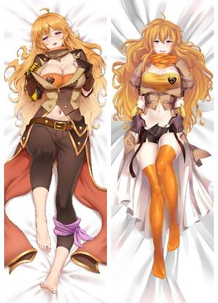 Дакiмакура 150х50 см сяо ян лун yang xiao long rwby подушка обнімашка зі знімною наволочкою аніме тян
