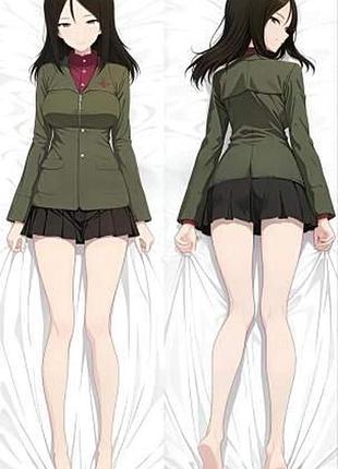 Дакимакура 150х50 см нонна девушки и танки girls und panzer nonna подушка с наволочкой двухсторонняя