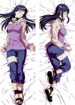 Дакимакура 105х35 см хината хьюга наруто naruto hinata hyuga подушка обнимашка аниме двусторонняя со съёмной наволочкой