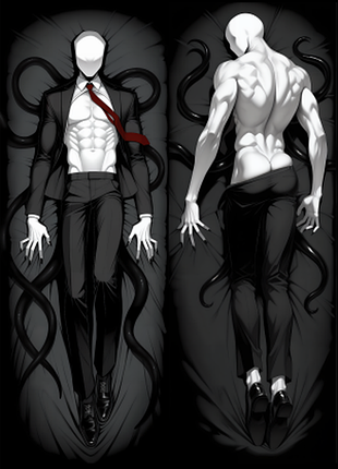 Дакімакура 150х50см слендер слендермен slender man кріпіпаста creepypasta подушка з наволочкою двостороння