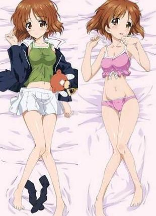 Дакімакура 150х50см міхо нісідзумі miho nishizumi дівчата і танки girls und panzer подушка з наволочкою двостороння