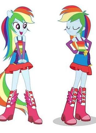 Дакімакура наволочка 150 х 50 см райдуга деш rainbow dash my little pony мій маленький поні тільки наволочка двостороння