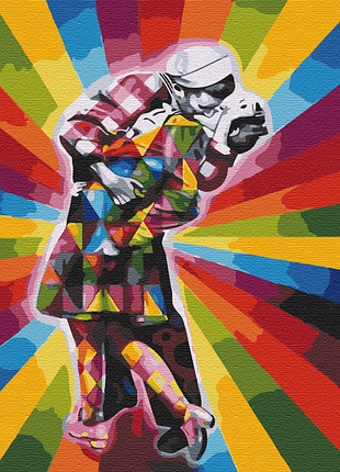 Картина за номерами "поцілунок поп-арт" bs51484 (48x60 см l)