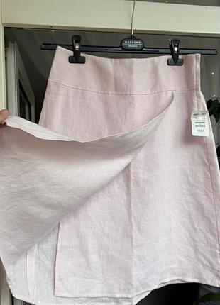Спідниця від h&m 100% льон ніжно рожева