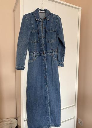 Джинсова довга сукня zara