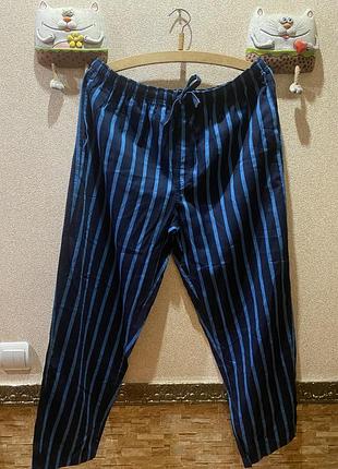 Піжамні штани чоловічі family pyjamas сині в смужку, розмір l