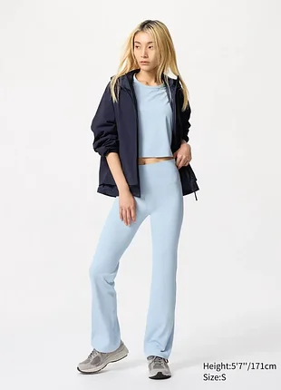 Новые лосины uniqlo airism клеш леггинсы в рубчик