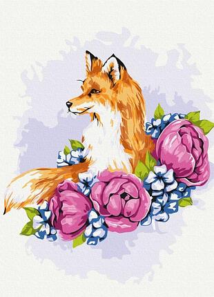Картина за номерами "квіткова лисиця © anna kulyk" rbs53587 30×40 см