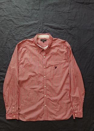 Мужская рубашка в полоску lyle &amp; scott slim fit oxford shirt (размер xl)